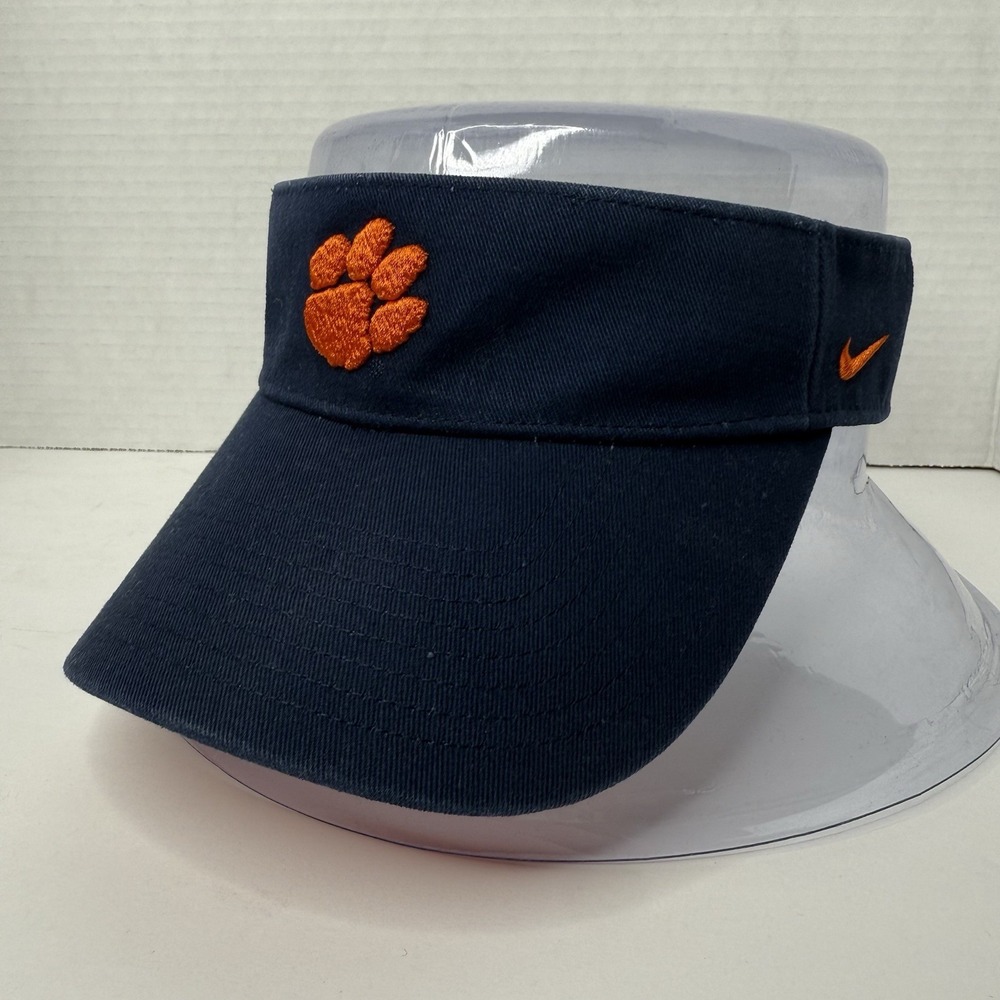 Nike Team Clemson Tigers Visor Cap One Size Navy Blue Adjustable Y2K NCAA Retro